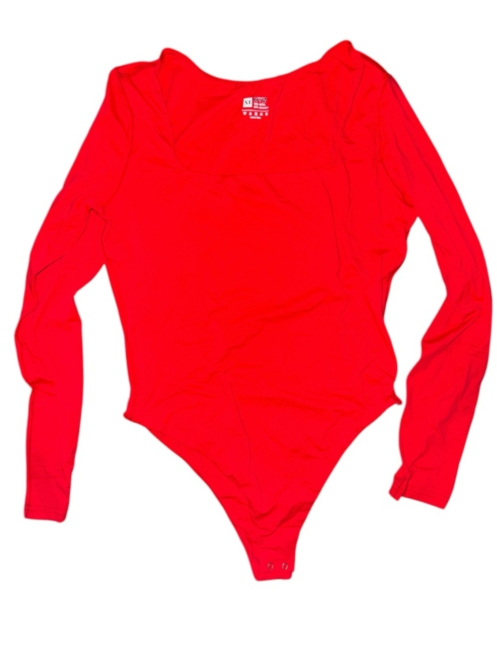 HYZ square neck Long Sleeve Red Bodysuit